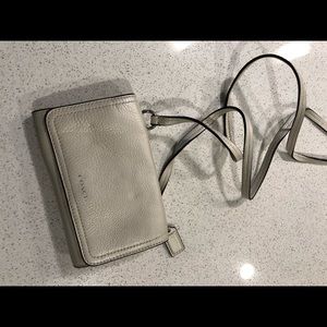 White Coach Leather Wallet Size Crossbody